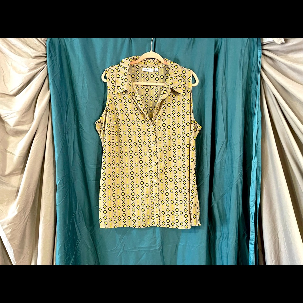 Sleeveless, Geometric, Blouse